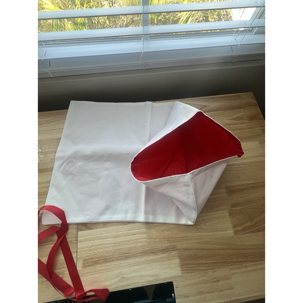 Set of 4 Sublimation Blank Santa Bags, Santa Sacks With Red Ribbon Tie - Picture 2 of 4